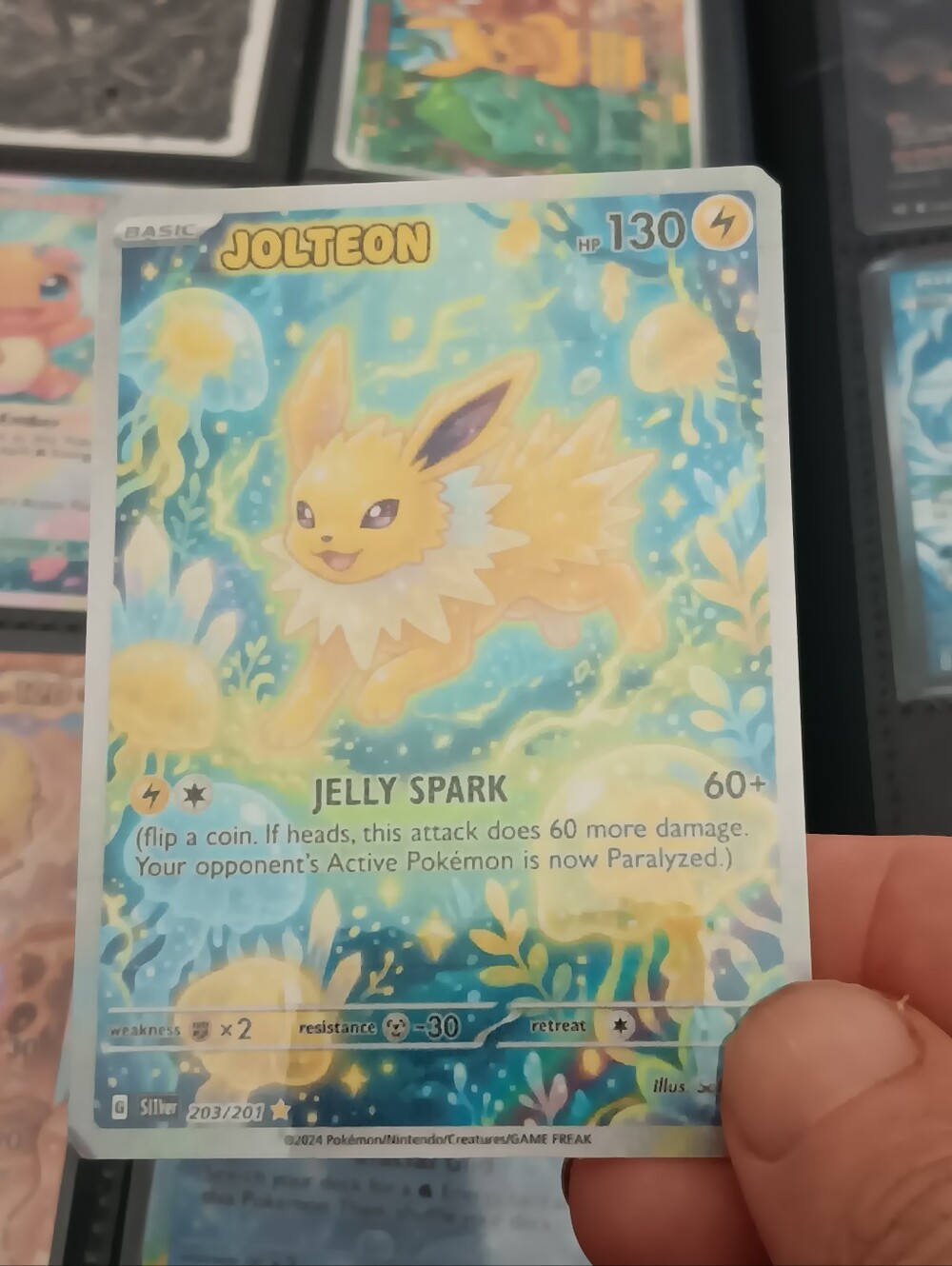Jolteon Holographic Trading Card - Yellow